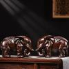 10Cm Wooden Elephant Statue Indian Feng Shui Figurines Lucky Success Wealth Desktop Decoration