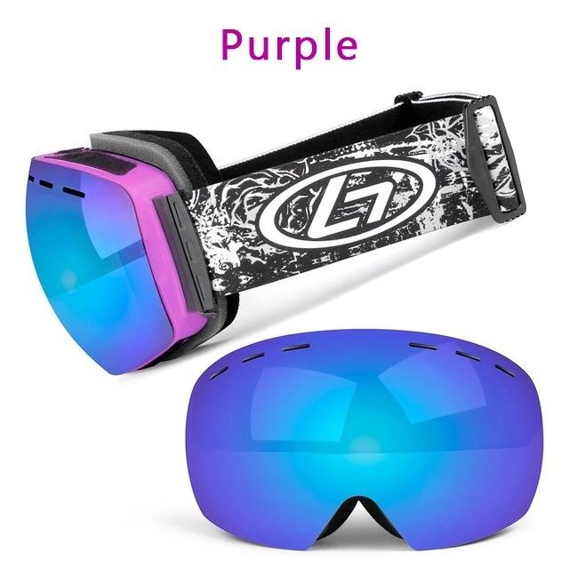 Lyžařské snowboardové brýle sněhové brýle s magnetem se dvěma vrstvami čočky sférický design proti zamlžení UV ochrana proti skluzu
