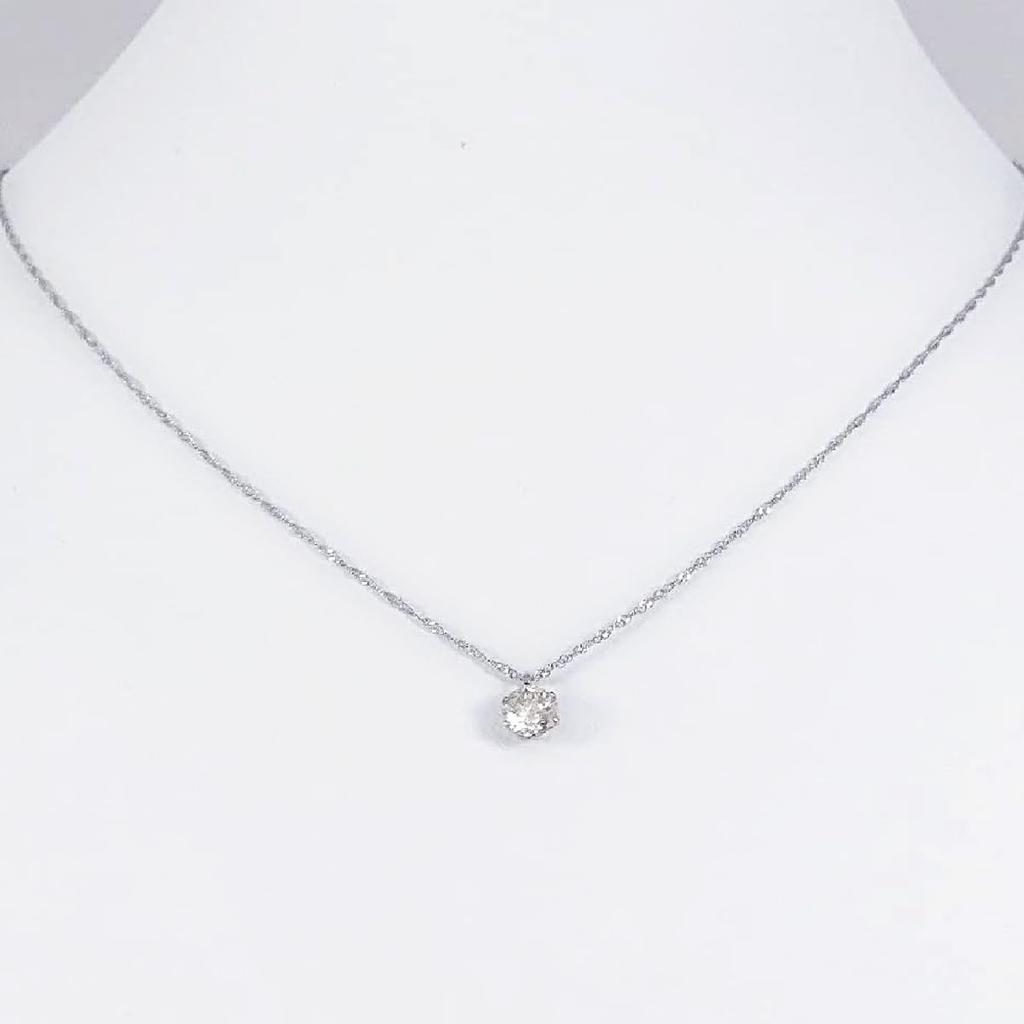 and My Jewelry Platinum Diamond Necklace with a Solitaire to Colorless and Certificate of 4021 [Your Box] 0.3ct Diamond, 6-Prong Design, I-1 SI-2