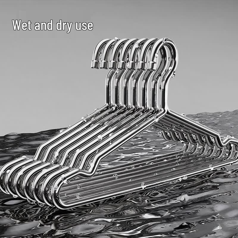 Stainless Steel Non-Slip Clothes Hangers with Grooves