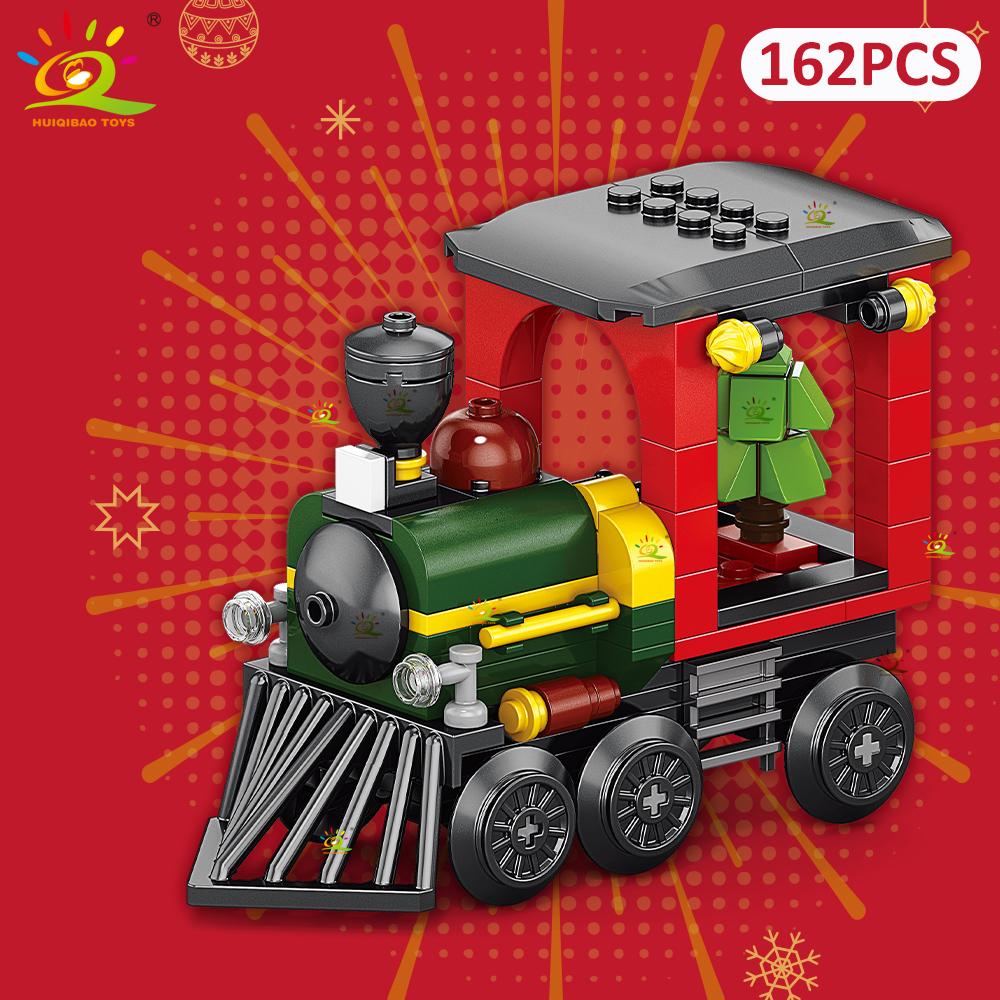 Non-Toxic 8In1 Christmas Santa Claus Sled House Model Building Block Diy Elk Snowman Bricks Ornament Toys For Children Adult Gift