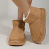 fashion 2024 Winter Solid Color Warm Snow Boots Women Thick Bottom Plush Lined Cotton Padded Shoes Woman Casual Platform Ankle Boots