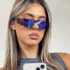 Steampunk Rimless Sunglasses Women Men One-Piece Sports Goggle Fashion  Sun Glasses Brand Designer Mirror Colorful Eyewear
