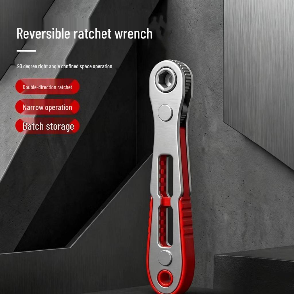90-Degree Mini Ratchet Screwdriver and Bit Set for Tight Spaces