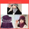 Knitted Hat Set For Middleaged Women Winter Warm Plush Flower Petal Design Outdoor Travel