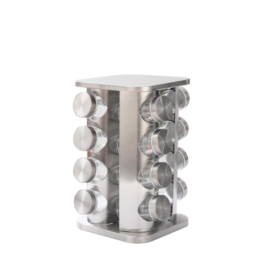 Rotatable Stainless Steel Kitchen Spice Rack - Multi-functional, Portable Seasoning Organizer