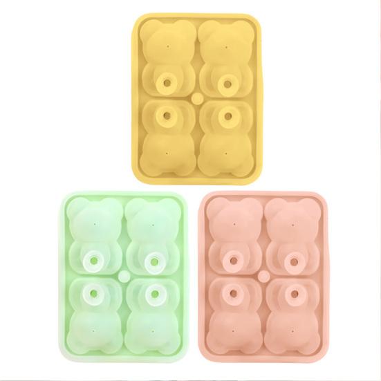 Silicone Ice Tray Cute Bear Shape Ice Mold Easy Release Ice Cube Maker for Coffee Milk Tea Juice Chocolate Jelly Soap Mold for Party Family