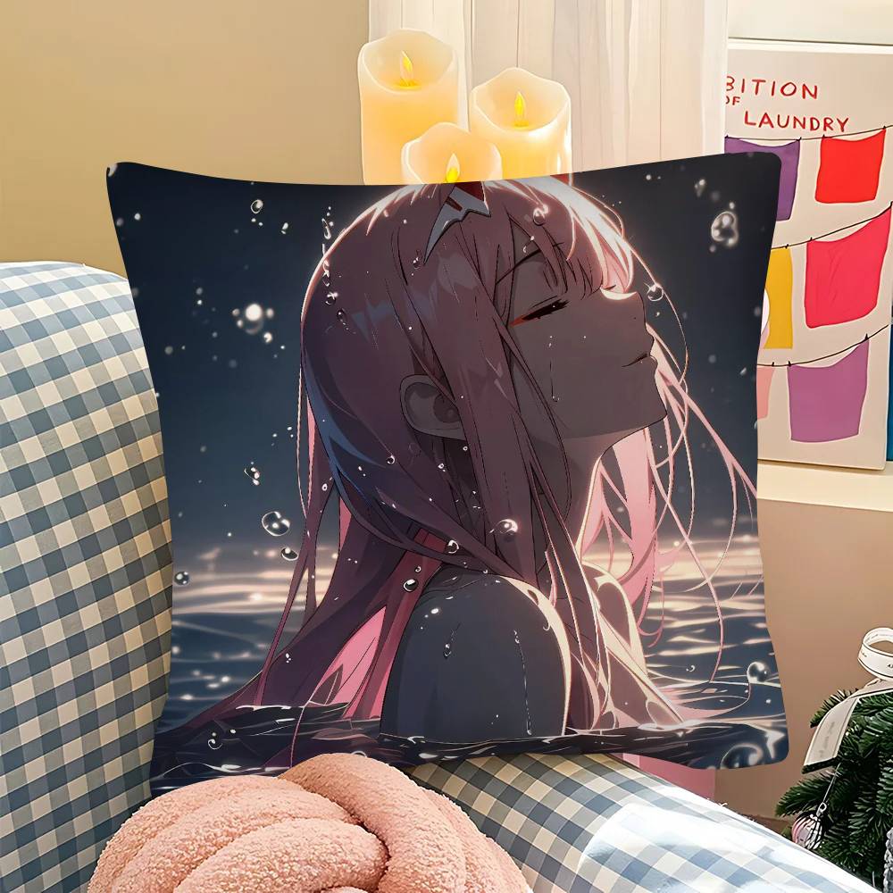 1Pc Darling In The Franxx Zero Zero Two Pillow Case Fashion Square Pillowcase Bedroom Sofa Room Ins Decoration Leisure