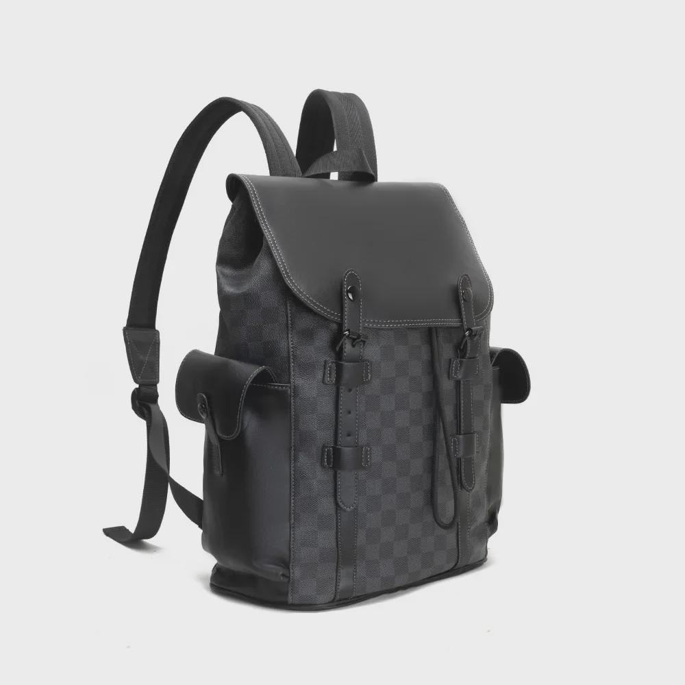 "2024 Trendy pledd klassisk ryggsekk for menn - stor kapasitet, allsidig og uformell"