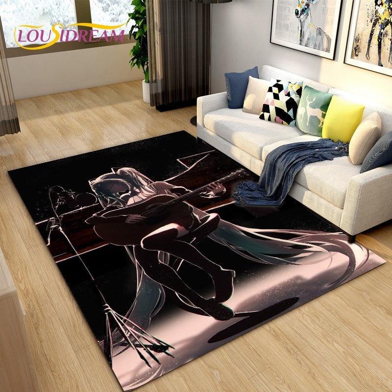 3D-Teppich mit japanischem Musik-Anime-Cartoon, Teppich für Wohnzimmer, Schlafzimmer, Sofa, Fußmatte, Dekoration, Kinder spielen, rutschfeste Bodenmatte