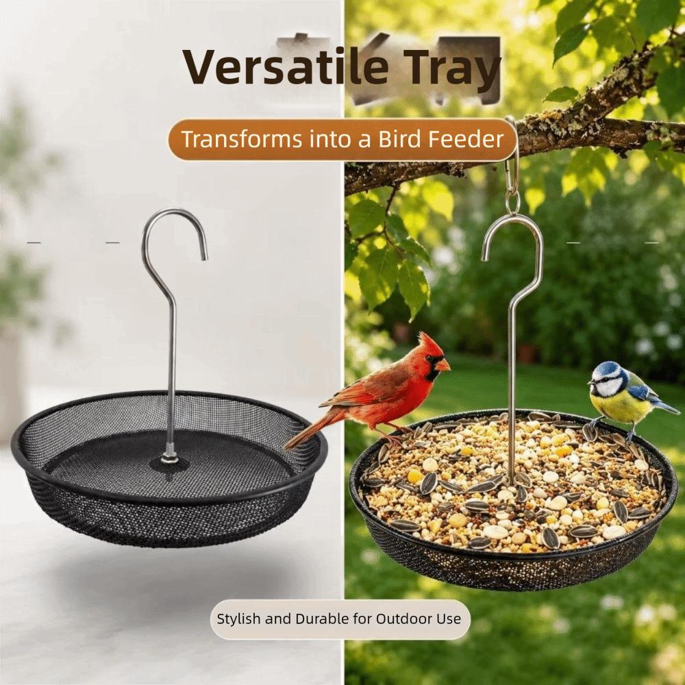 Large Capacity Bird Feeding Station Rustproof Wild Bird Feeder Bird Food Tray Outdoor Use