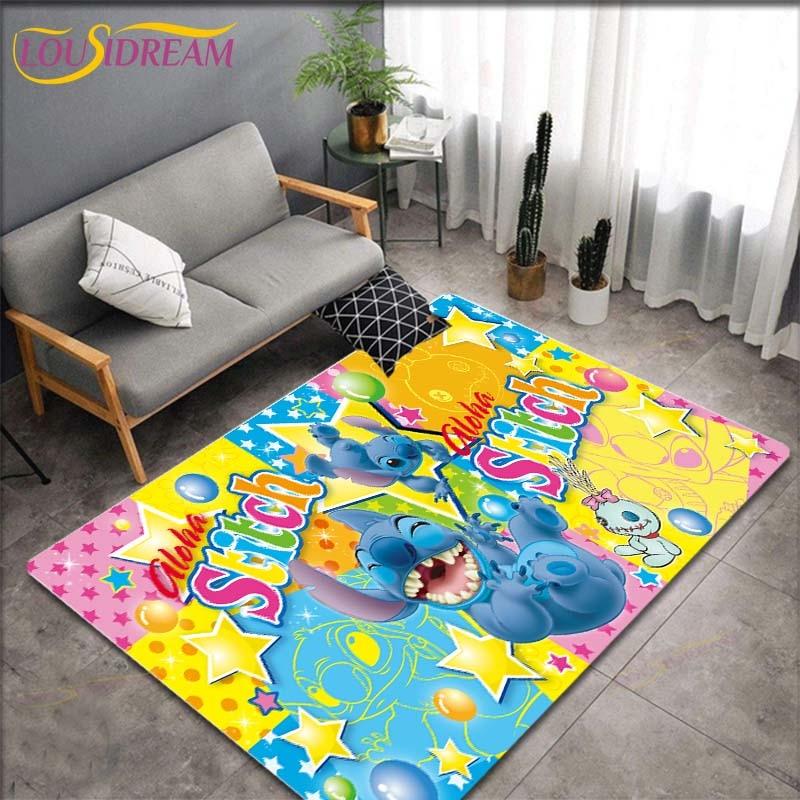 Anime Stitch Pattern Carpets Living Room Anti-Skid Area Rug Kids Bedroom Mats Yoga Mat Large Carpet Decor
