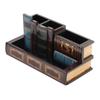 Wooden Pen Holder Retro Style Unique Design Premium Wood Sturdy Durable Wide Application Pencil Holder