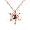 100 Languages 'I Love You' Snowflake Projection Necklace - European & American Women's Christmas Gift