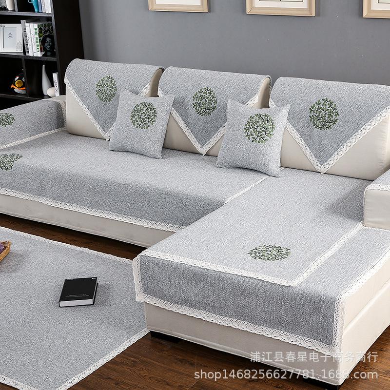 Hersteller Four Seasons Allgemeine Baumwoll- und Leinen-Sofakissen Modern Einfach Stoff Rutschfeste Sofabezüge Verdickte Europäische Sitzkissen