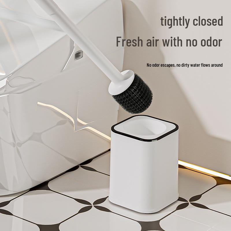 Wall-Mounted Bathroom Toilet Brush Set with Long Handle and Base - New Model for Efficient Cleaning