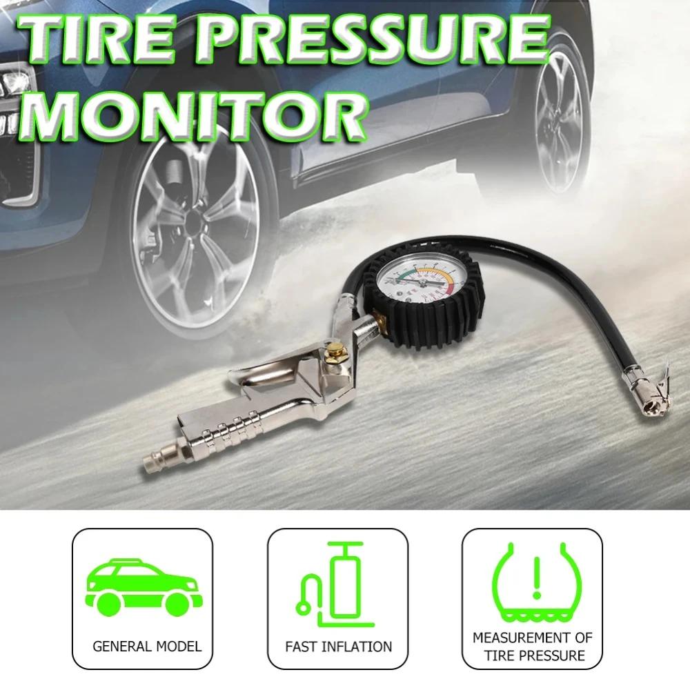 Professional Tire Pressure Gun - Inflator Pump for Car SUV Motorcycle Air Compressor Use Durable Design Accurate Gauge