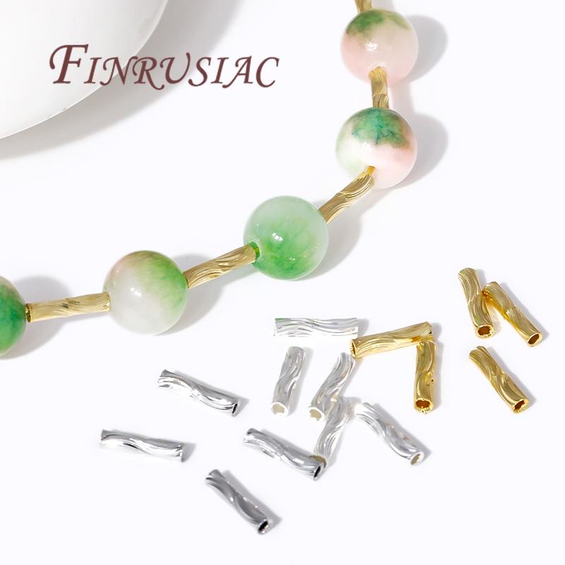 2mmX8mm Tube Beads For Jewelry Making 18K Gold Plated Beads Separators For Bracelets Accessories,Spacer Bead DIY Findings