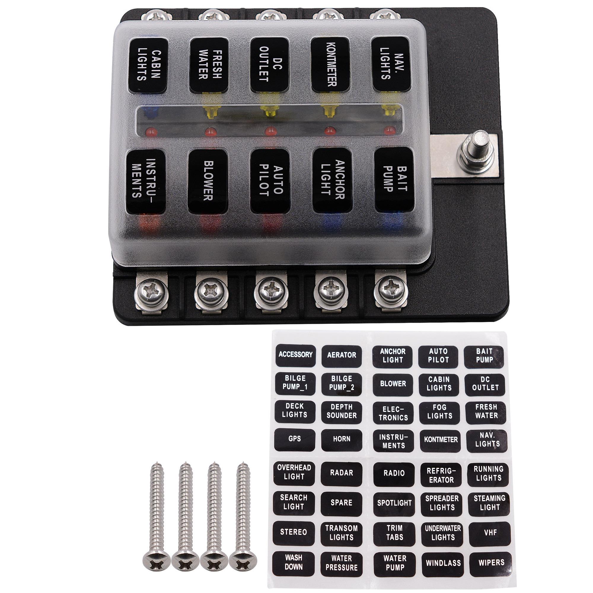 

Универсальный 10-контактный блок предохранителей, держатель предохранителей, коробка, автомобильная цепь, автомобильный предохранитель, автомобильный аксессуар, инструмент 10*8.5*3.5cm матово-белый/чёрный