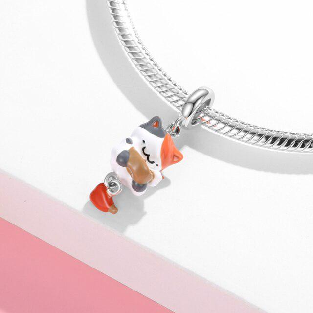 Colorful Enamel Beads Multiple Roles Pirate Warrior Animal Cat Charms 925 Silver Jewelry Making Fits Original Charm Bracelet