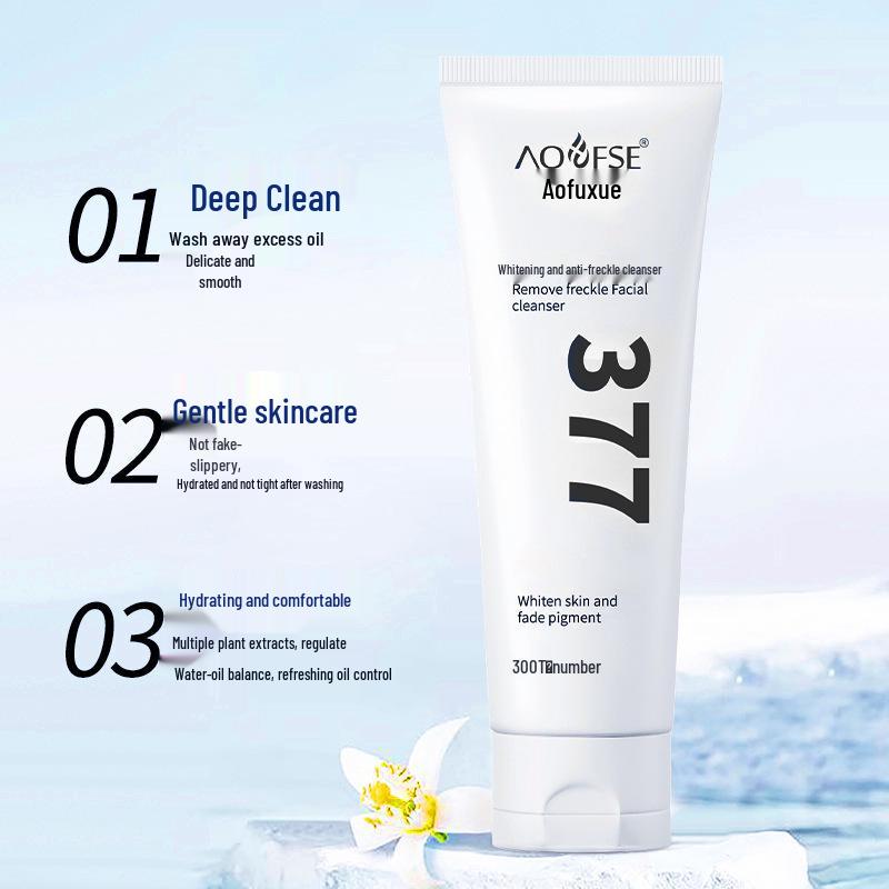 377 Brightening Freckle Remover: Hydrating Amino Acid Cleanser for Women - Whitens, Removes Blackheads, Brightens Skin Tone.