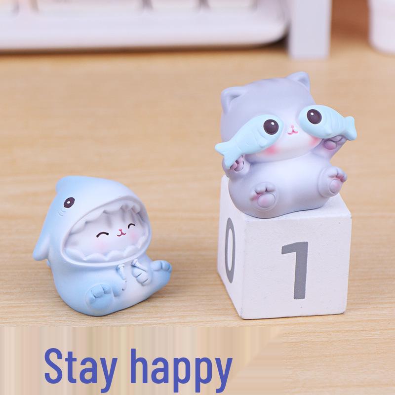 Mini Cat Pudding Ornament | Stress Relief Desk & Car Decor