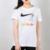 Nike Slogan Logo Solid Color Training T-Shirt Women Tops White DA2481-100