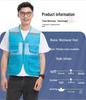 Children's Custom Multi-Pocket Mesh Activity Vest with Logo for Summer