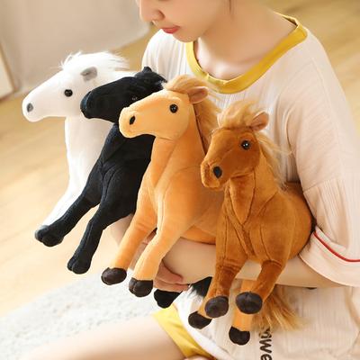 Simulationspferde Plüschtier Weiche Stofftierpuppen Kinderpferdekissen Kreatives Geburtstagsgeschenk für Kinder