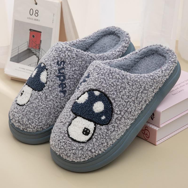 Warm Thick Sole Non Slip Plush Cotton Indoor Home Slippers For Men And Women