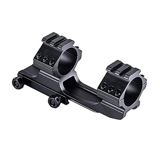 HWZ 1-inch 25.4mm 30mm Scope Mount Solid Black Cantilever Flat Top Dual Ring Adjustable