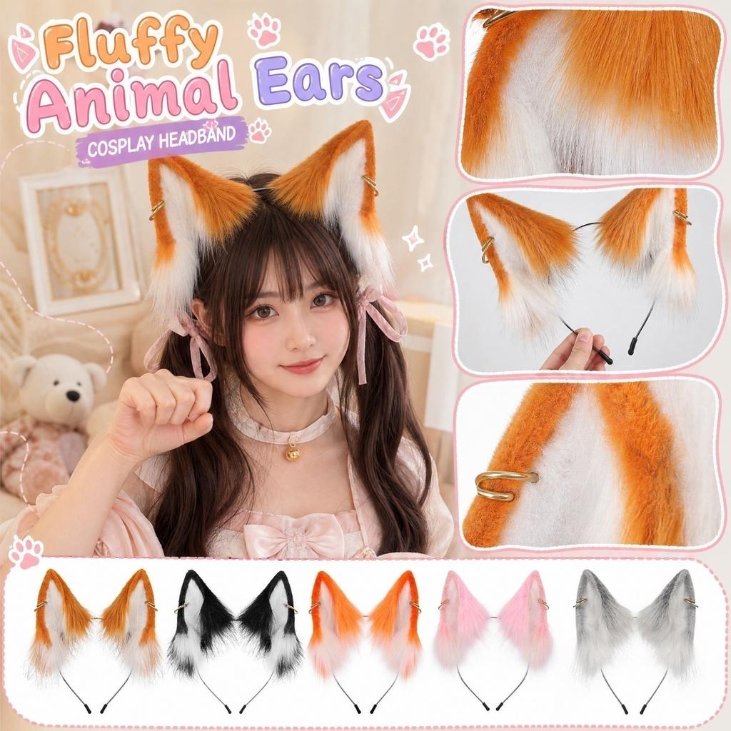 Bandeau Oreilles Pelucheuses Réalistes pour Accessoire de Costume Cosplay