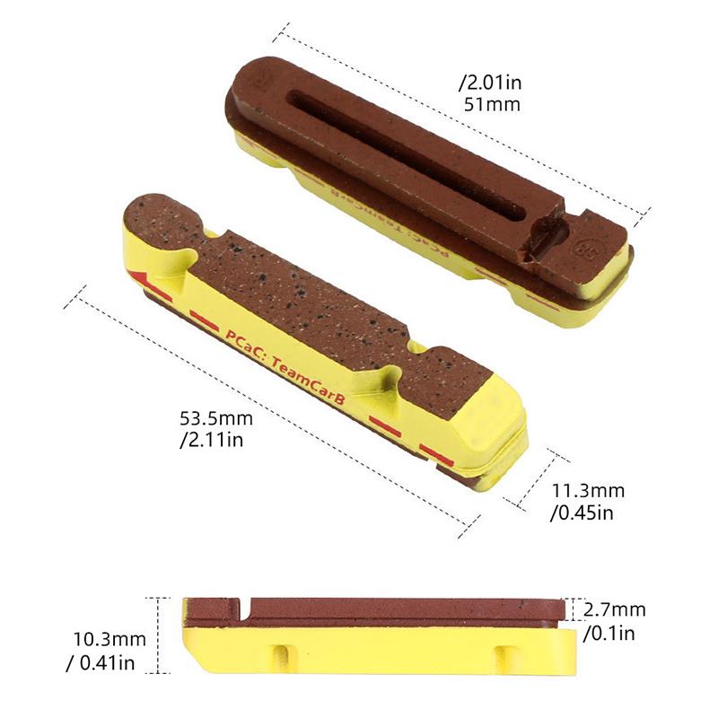 1Pair Carbon Brake Pads V-Brake C-Brake Pads Cork Rubber Replaceable Road Folding Bicycle Brake Caliper Shoes