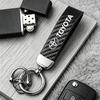 Car Carbon Fiber Keychain Microfiber Leather Key Chain For Corolla Yaris Camry Land Cruiser Sienna Rav4 Rush Aqua Prado CR5
