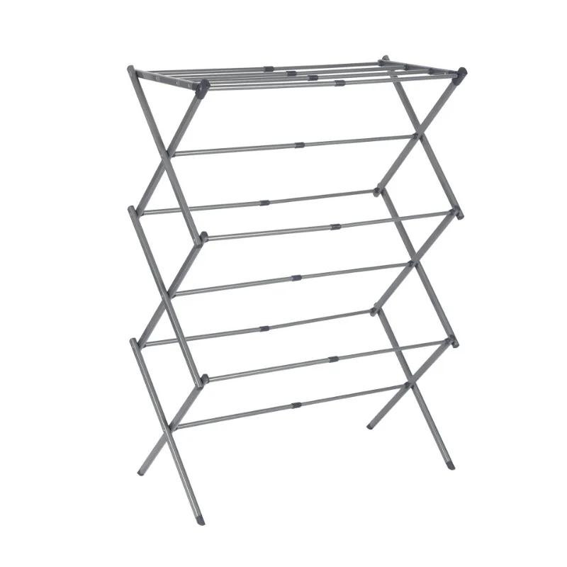 Simple Storage Rack Foldable Bedroom Drying Racks Floor Standing Balcony Clothes Hangers Scalable and Convenient Clothes Hanger