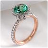 Sterling  Green Stone Women Wedding Rings Micro Paved Crystal Zircon Noble Gift Lady Engagement Ring Classic Jewelry