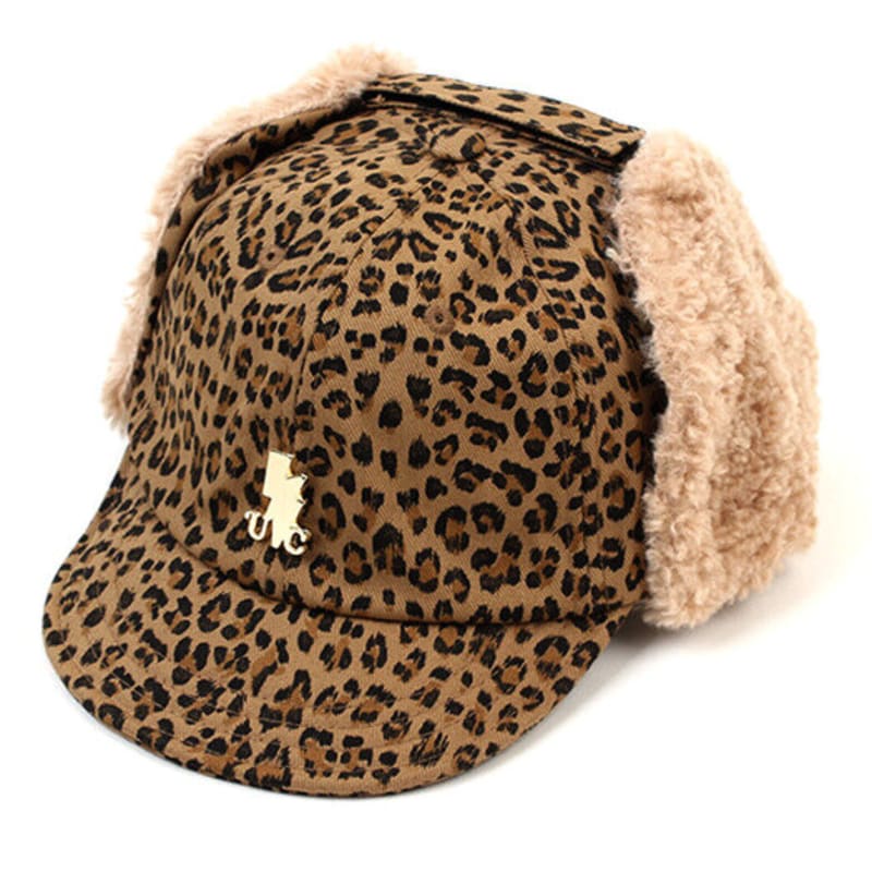 Universal Chemistry Leopard Beige Earflap Cap