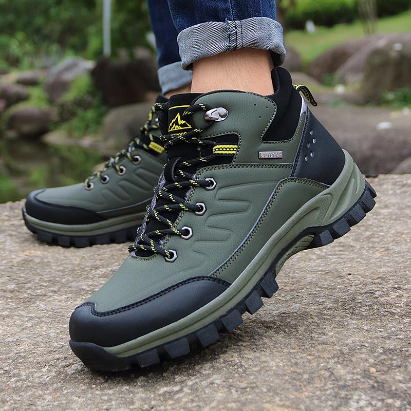 Fashion New Winter Men Boots Fur Warm Snow Boots Men Winter Work Shoes Men Waterproof Ankle Boots Outdoor Men's Sneakers Footwear