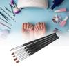 5 Pcs/Set Nail Art Brush Professional No Fading Wood Metal Fashion Women Nail Art Pen for Home