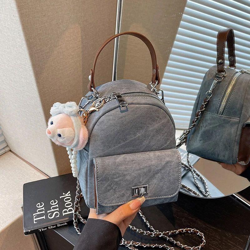 Women's bag 2025 new casual cute small pendant versatile texture foreign style commuting portable women's backpack