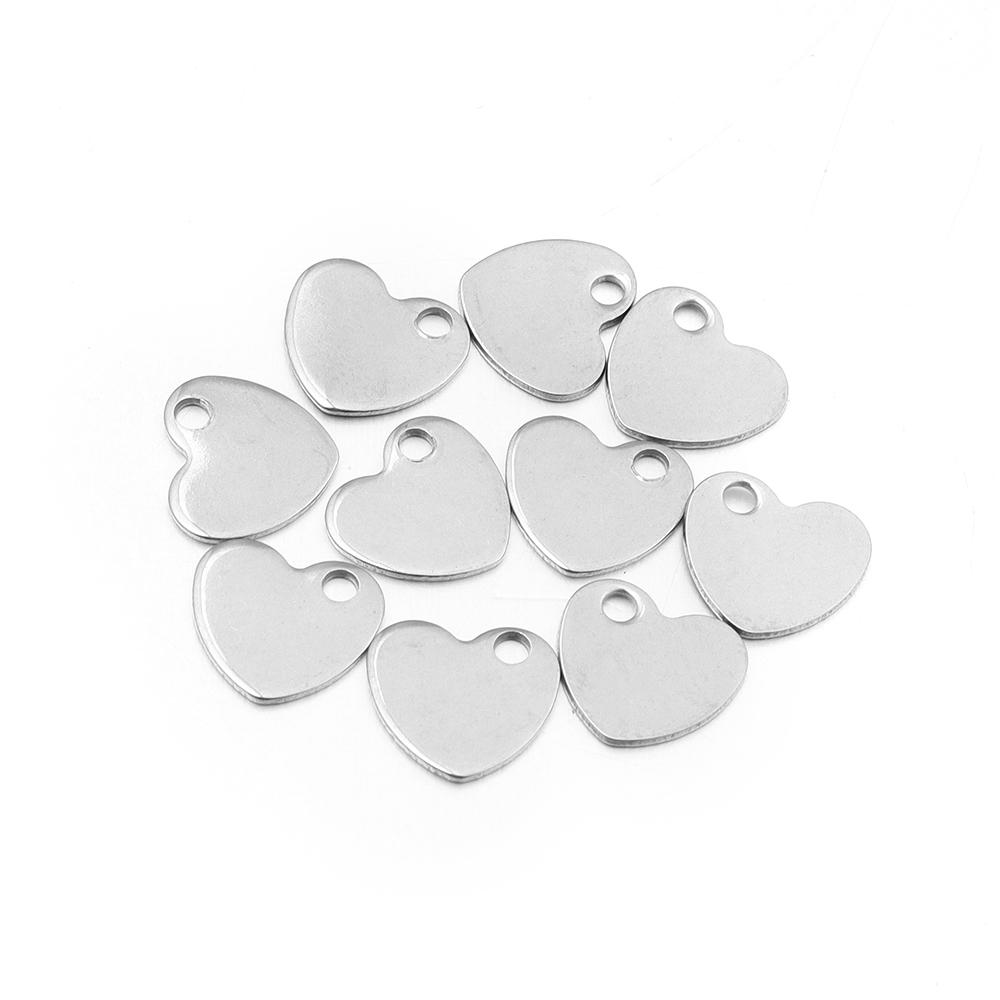 

10pcs/Lot 10 14 18mm Heart Stainless Steel Charms for Jewelry Making Logo Small Heart Charms Pendant DIY Bracelet Necklace