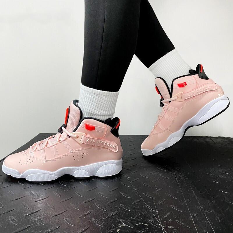 Air Jordan 6 Rings GS Atmosphere Gyerek Sneakerek Rózsaszín Infrared-23 Hátul 323419-602