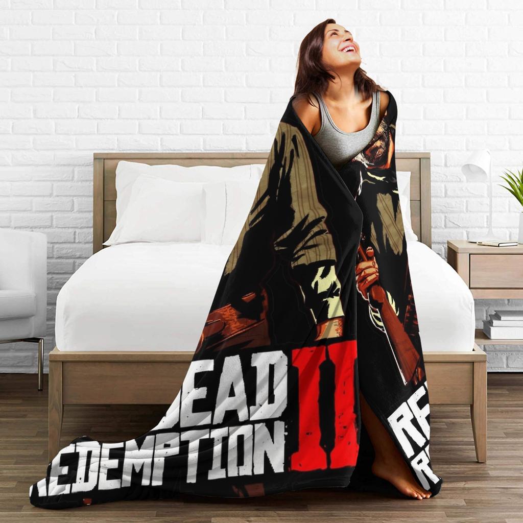 Arthur Morgan West Cowboy Action King Game Character Blanket Red Dead Redemption Plush Bedding Throws For Bedroom Flannel Cover