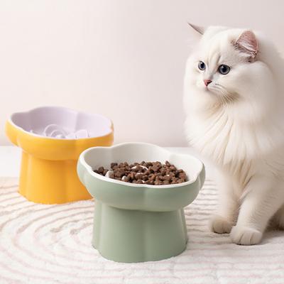 Ciotola per animali domestici in ceramica a alimentazione lenta per cani e gatti Anti-soffocamento Ciotola per cibo a lento consumo Rialzata
