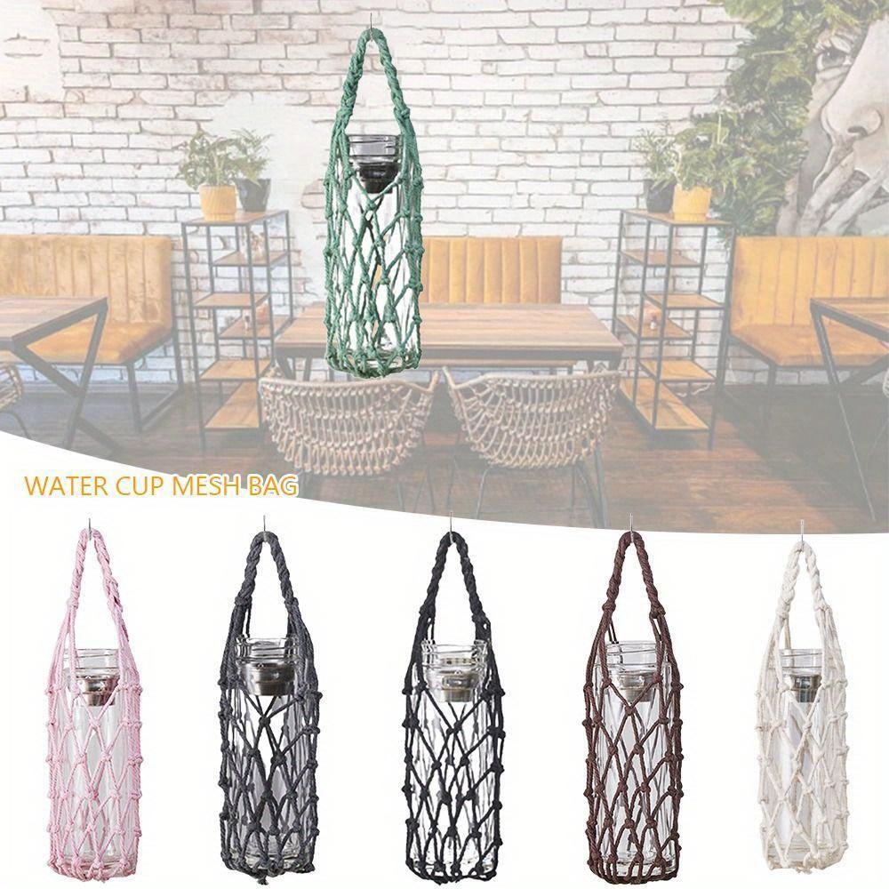 Borsa a rete per tazza d'acqua portatile Copertura per borraccia Manicotto per tazza Custodia Borsa visibile Campeggio all'aperto Rete portaombrello Accessorio per tazza