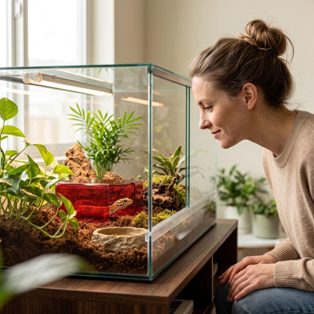 Translucent Reptile Hide Cave Stackable Visible Shelter House Lizard Acrylic Shelter Pet Breeding