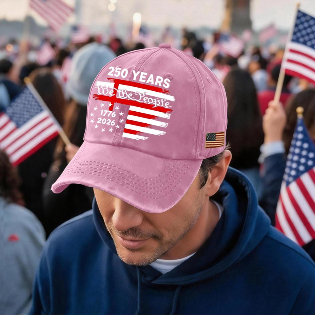 Men's and Women's Matching American 250th Anniversary Anniversary Embroidered Vintage Washed Baseball Cap