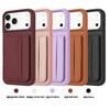 Applicable To iPhone17 Mobile Phone Case Samsung S25 Lychee Pattern Card Holder Anti-drop Protective Case A57 Solid Color Leather Case