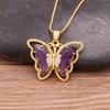 Nidin Top Quality Austrian Crystal Zircon 10 Colors Butterfly Pendant For Women Female Colorful Animal Necklace Jewelry Gifts