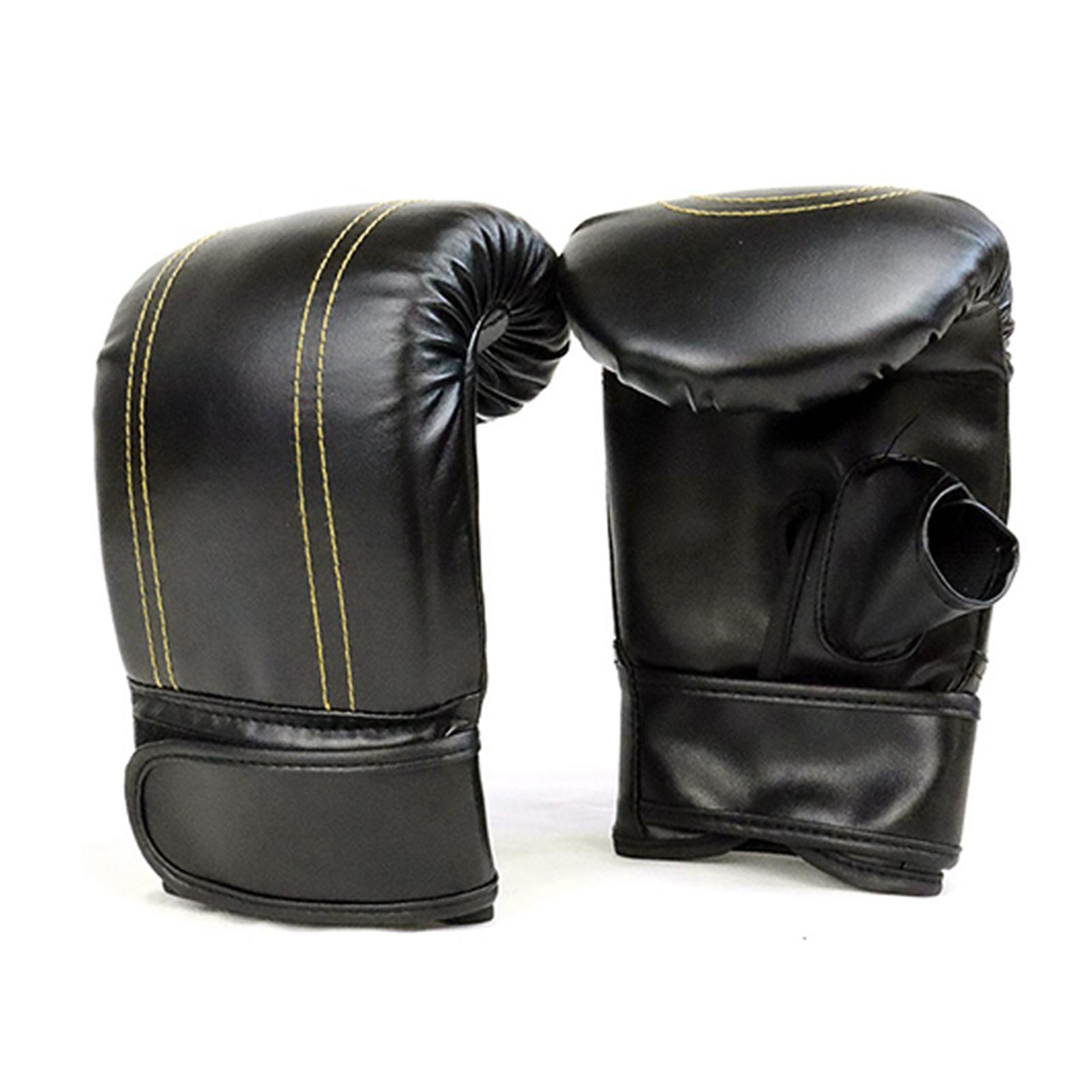 

1 пара боксерских перчаток для взрослых, женщин и мужчин, боксерские перчатки Sanda, унисекс, боксерские тренировочные кожаные перчатки, спортивные защитные перчатки чёрный